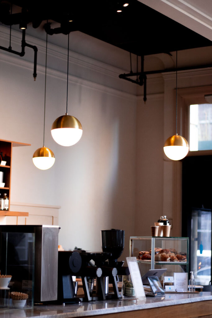 Walker Hotel in NYC is home to Blue Bottle Coffee Shop as well as a rooftop bar and a subterranean speakeasy.
