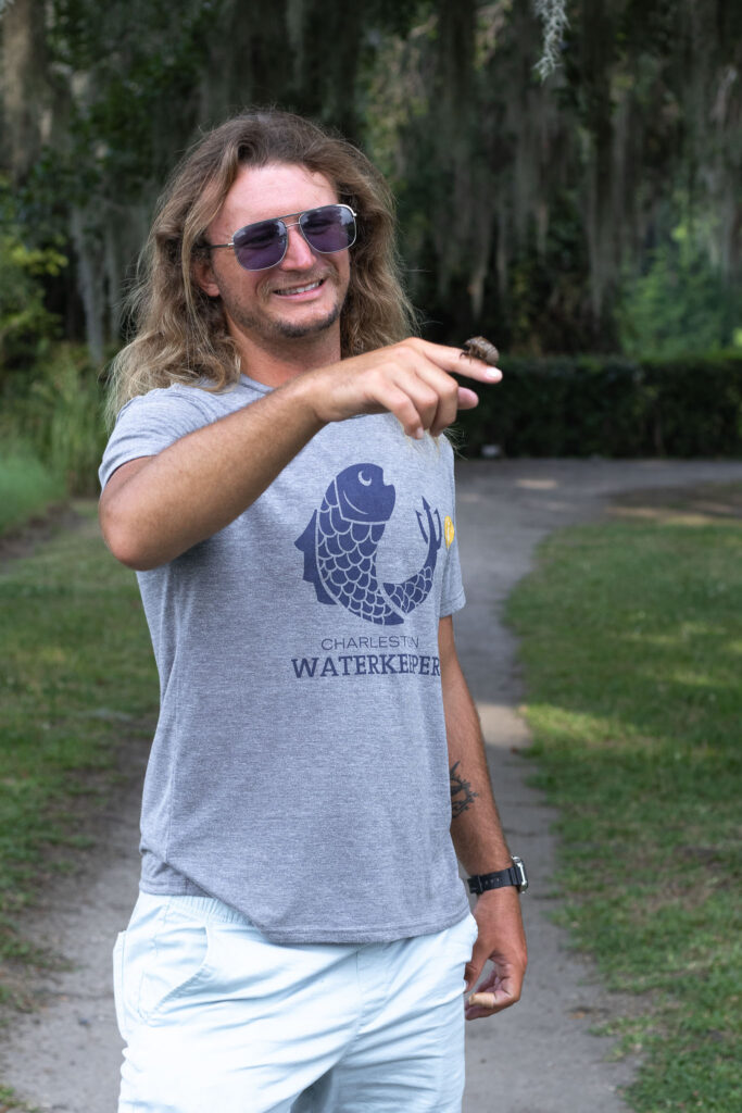 Andre Brierre Jr. on a hike with his girlfriend Jaye Everly along the Ashley River in Charleston SC