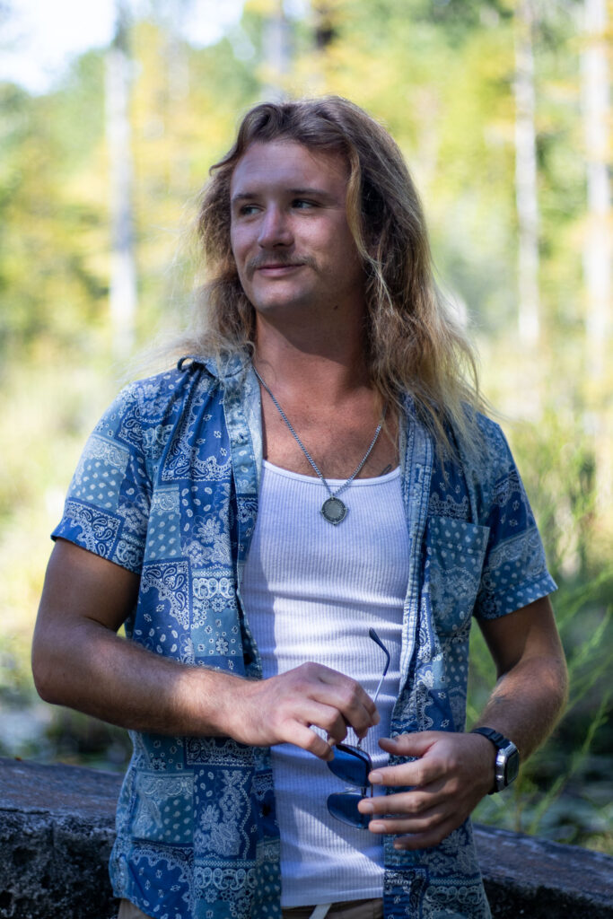 Andre Brierre Jr gazing at a beautiful garden while a romantic date with his girlfriend Jaye Everly.