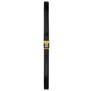 A black leather designer belt for men, the perfect one year anniversary gift