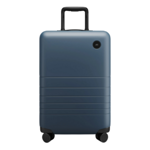 Stylish carry on luggage for a man in an anniversary gift guide.