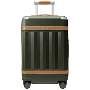 Modern luggage for the jet-setting man, featured in a curated gift guide for frequent travelers.