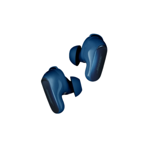 Stylish blue Bose noise-cancelling earbuds perfect for jet-setting men — featured in our travel gift guide.