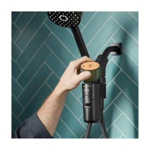 A sleek, modern luxury shower head featured in a gift guide for men's luxury birthday gifts, offering a stylish and high-end upgrade for his grooming routine.
