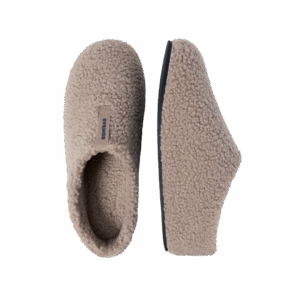 Cozy sherpa slippers for men, featured in a designer gift guide for men.
