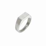 Understated men’s brushed silver ring for everyday wear