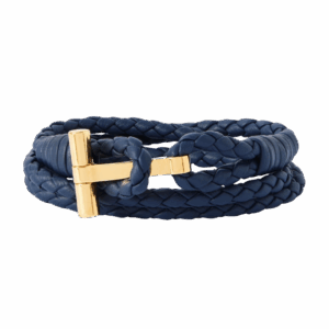 Nautical-style bracelet for men with rope and gold clasp
